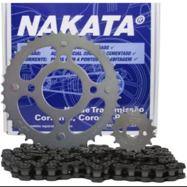 KIT RELAÇÃO TITAN150 NAKATA AÇO 1045 Magrão Motos